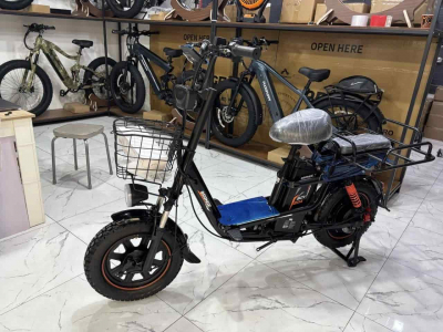 Электроскутер с педалями (электровелосипед) двухместный Qronge M3 16R (800w Li-ion 60v 20,8Ah)